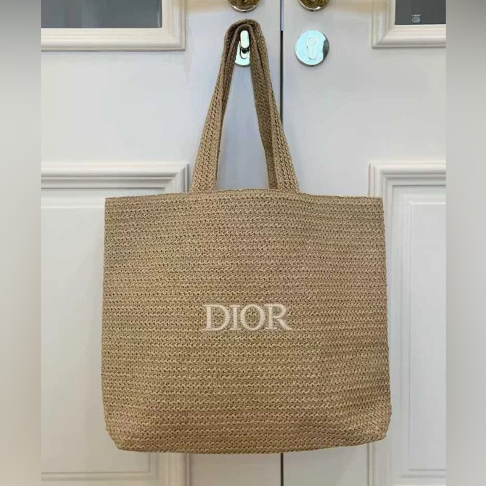 Dior Beige Woven Tote